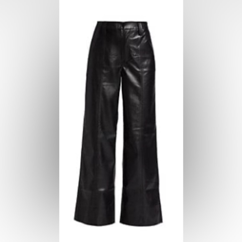 7 For All Mankind Black Leather Pants